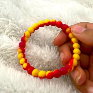 Yellow and red bubble bracelet